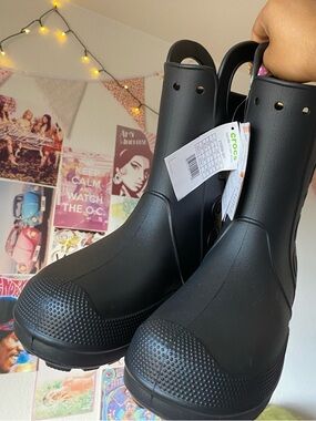 Crocs Rain Boots Black Waterproof NWT Women’s